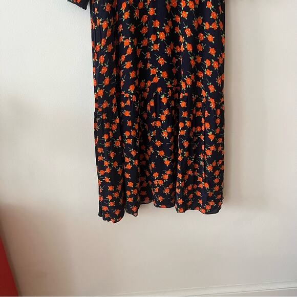 J. Crew Flowy Tiered Midi Dress in Poppy Fields Floral Print - Picture 4 of 7